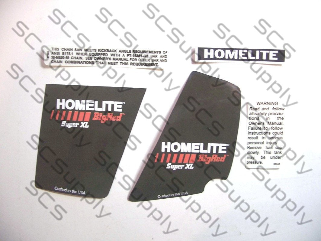 Homelite XL-903 (late) decal set